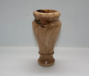 Vase in ash with ingrown bark