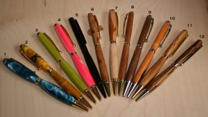 pens in wood and acrylic handmade