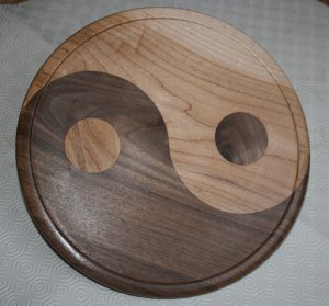 YinYang Platter turned on wood lathe