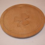 Beech plate with carved shamrock