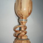 Goblet spalted beech abalone shell