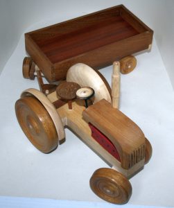 Wooden tractor and trailer