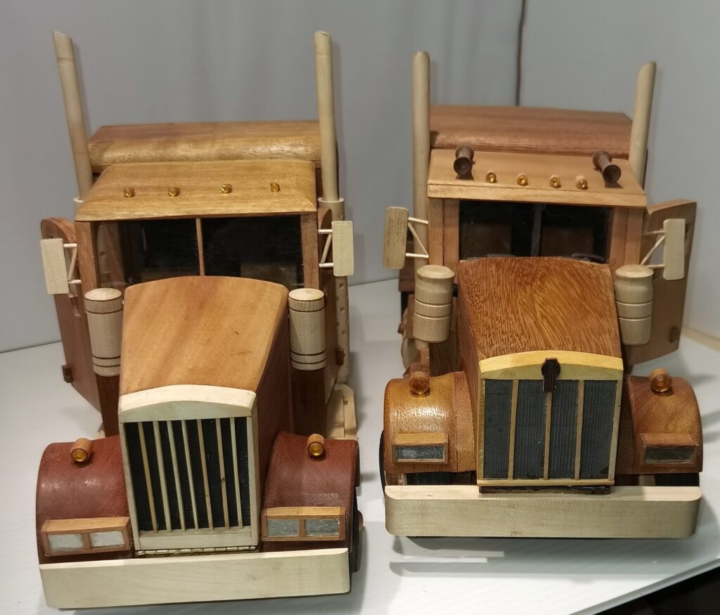 A pair of Kenworth trucks